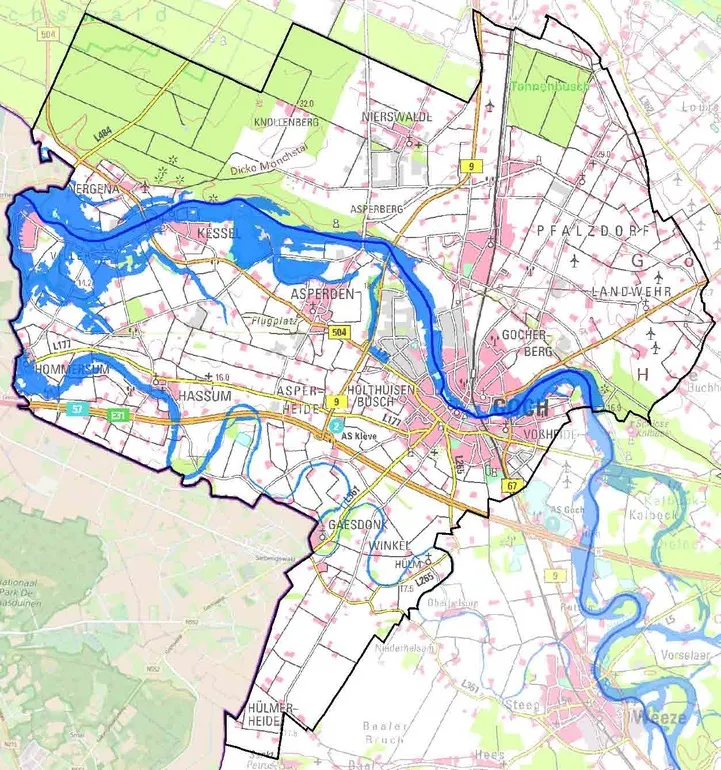 Hochwasser Steckbrief Stadt Goch (Rechte: Kreis Kleve)