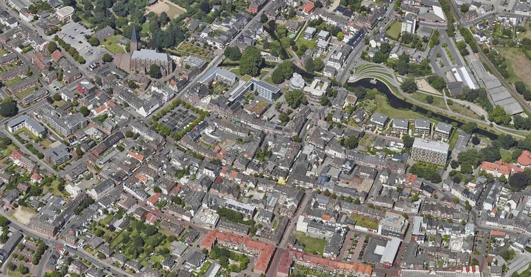 Schrägluftbild Stadt Goch (Rechte: Kreis Kleve)