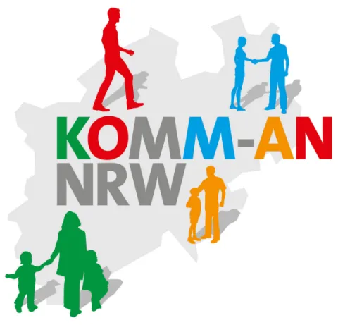 Logo: Komm-an NRW (Rechte: Ministerium für Kinder, Jugend, Familie, Gleichstellung, Flucht und Integration des Landes Nordrhein-Westfalen)
