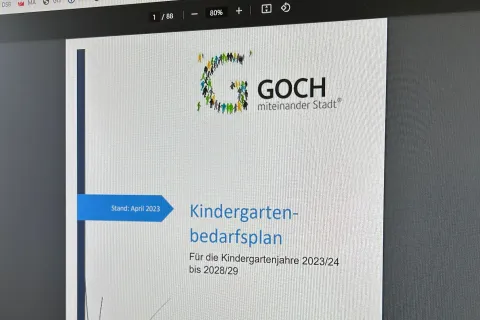 Screenshot: Kindergartenbedarfsplan (Rechte: Stadt Goch)